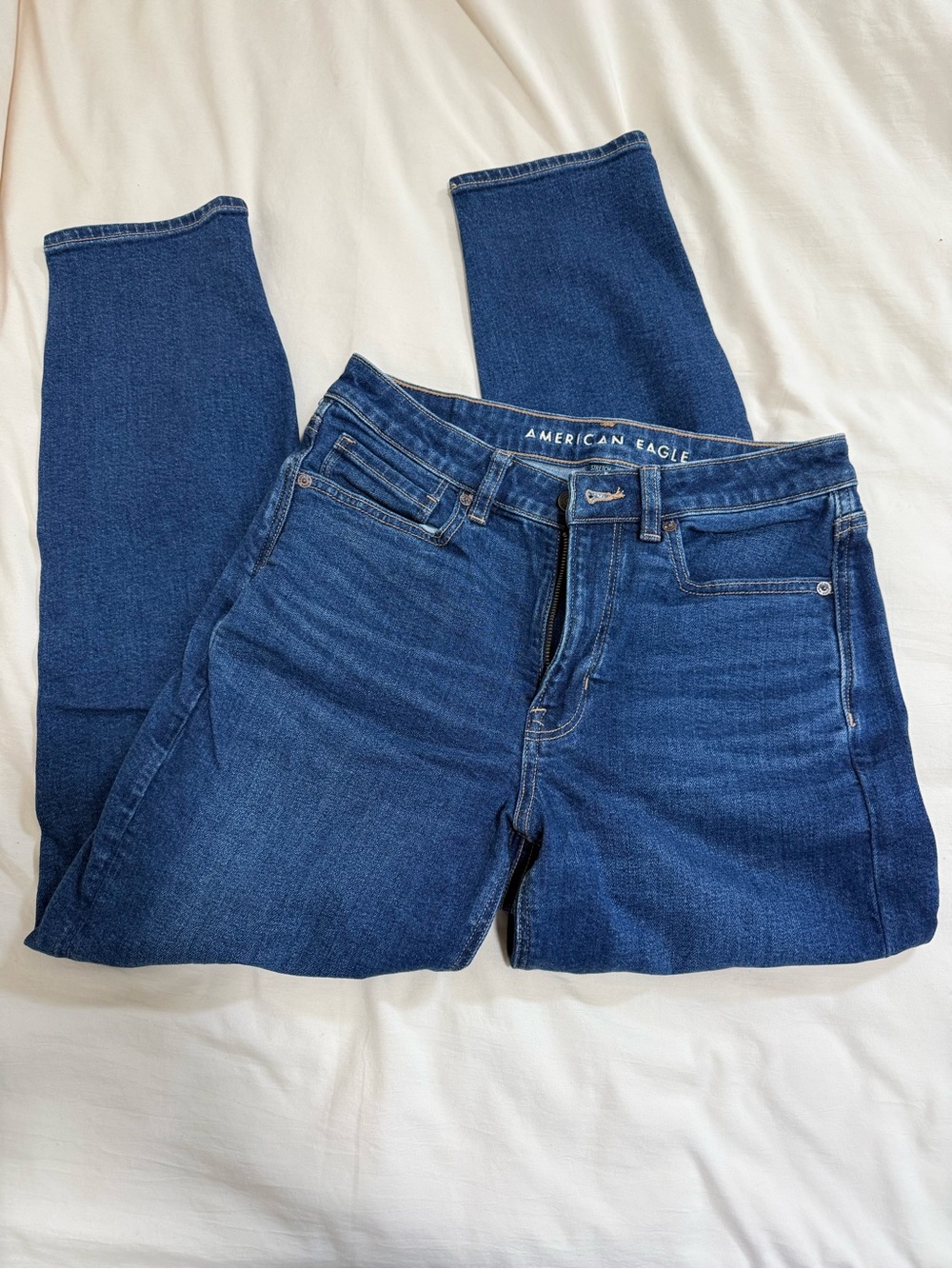 American Eagle Outfitters Straight Leg Jeans in Dark Blue Denim